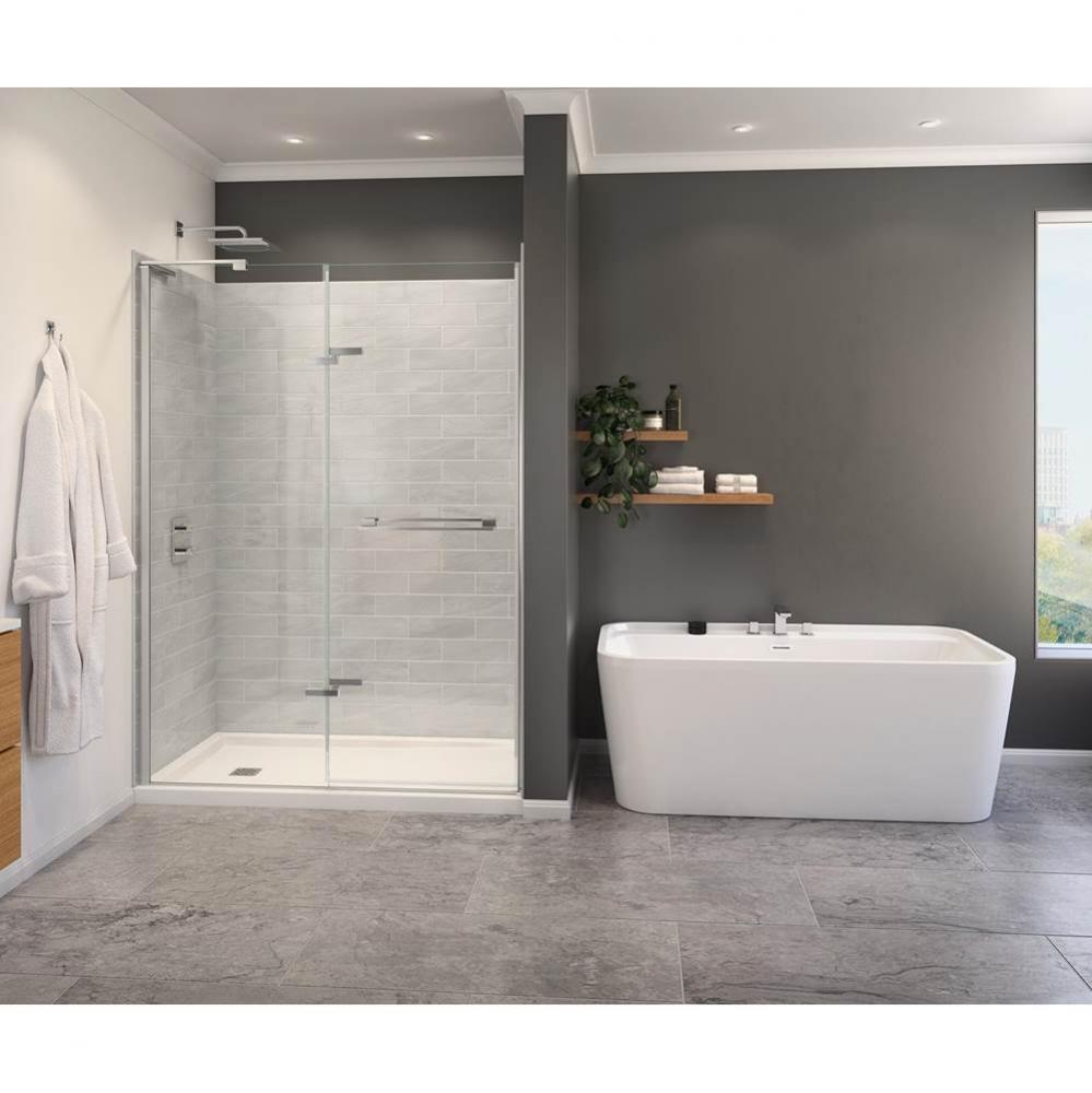 Capella 78 56-59 x 78 in. 8 mm Pivot Shower Door for Alcove Installation with GlassShield® gl