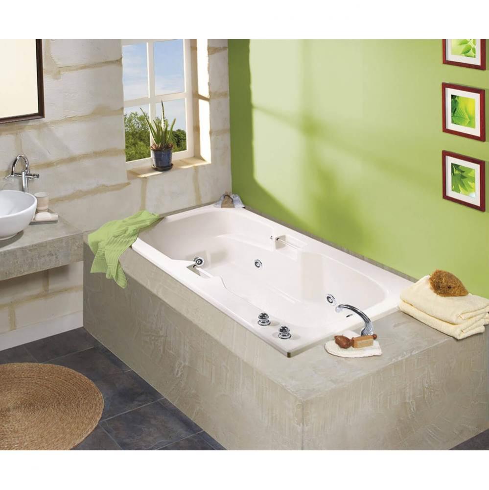 Lopez 7236 Acrylic Alcove End Drain Aeroeffect Bathtub in White