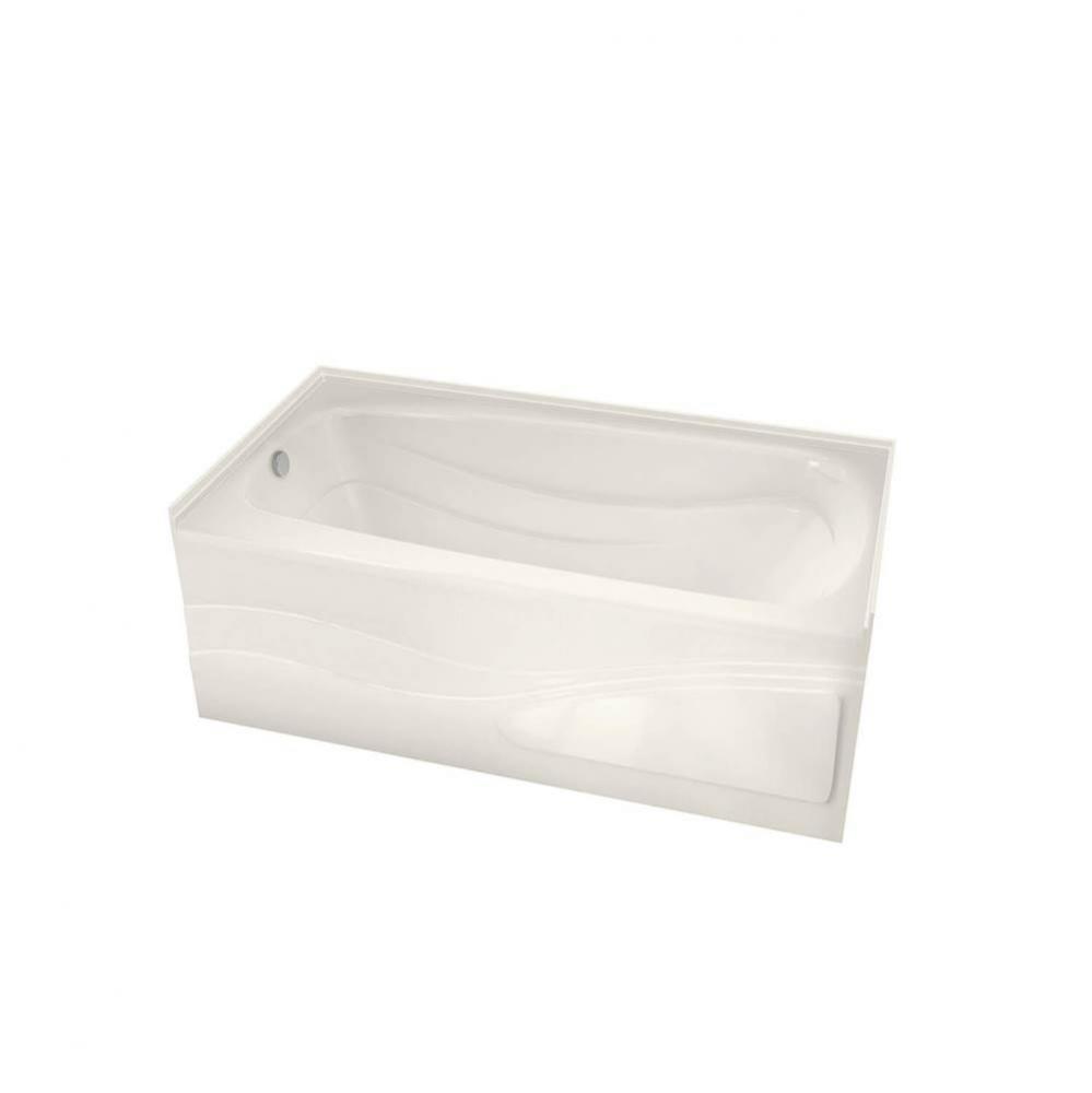 Tenderness 6636 Acrylic Alcove Right-Hand Drain Bathtub in Biscuit