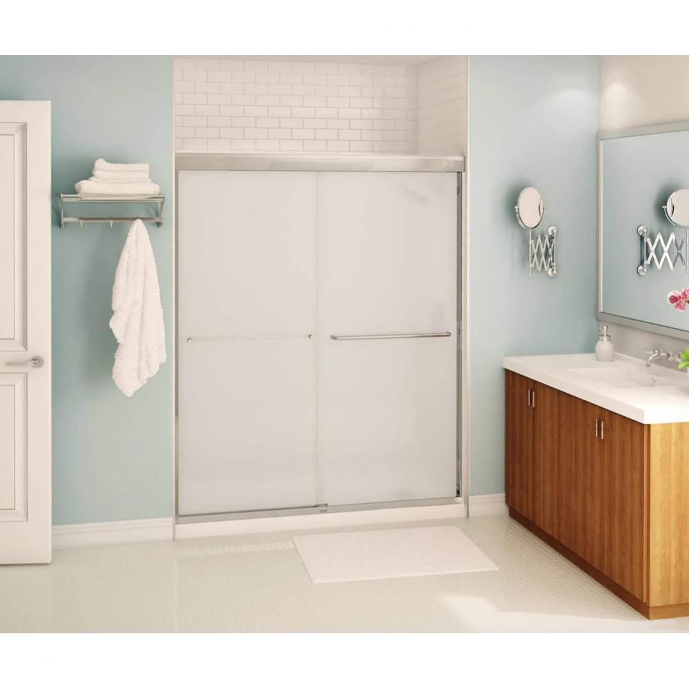 Kameleon 55-59 x 71 in. 6 mm Sliding Shower Door for Alcove Installation with Frosted glass in Chr