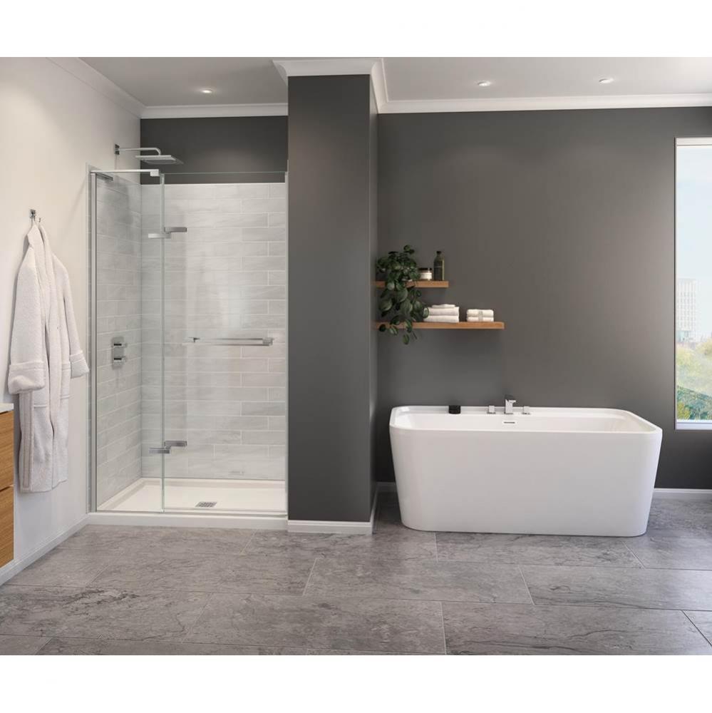 Capella 78 44-47 x 78 in. 8 mm Pivot Shower Door for Alcove Installation with GlassShield® gl