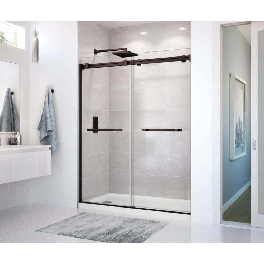 Duel 56-58.5 x 70.5-74 in. 8mm Bypass Shower Door for Alcove Installation with Clear glass in Dark