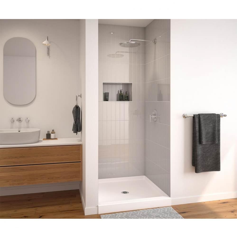 SPL 3838 AcrylX Alcove Shower Base with Center Drain in White