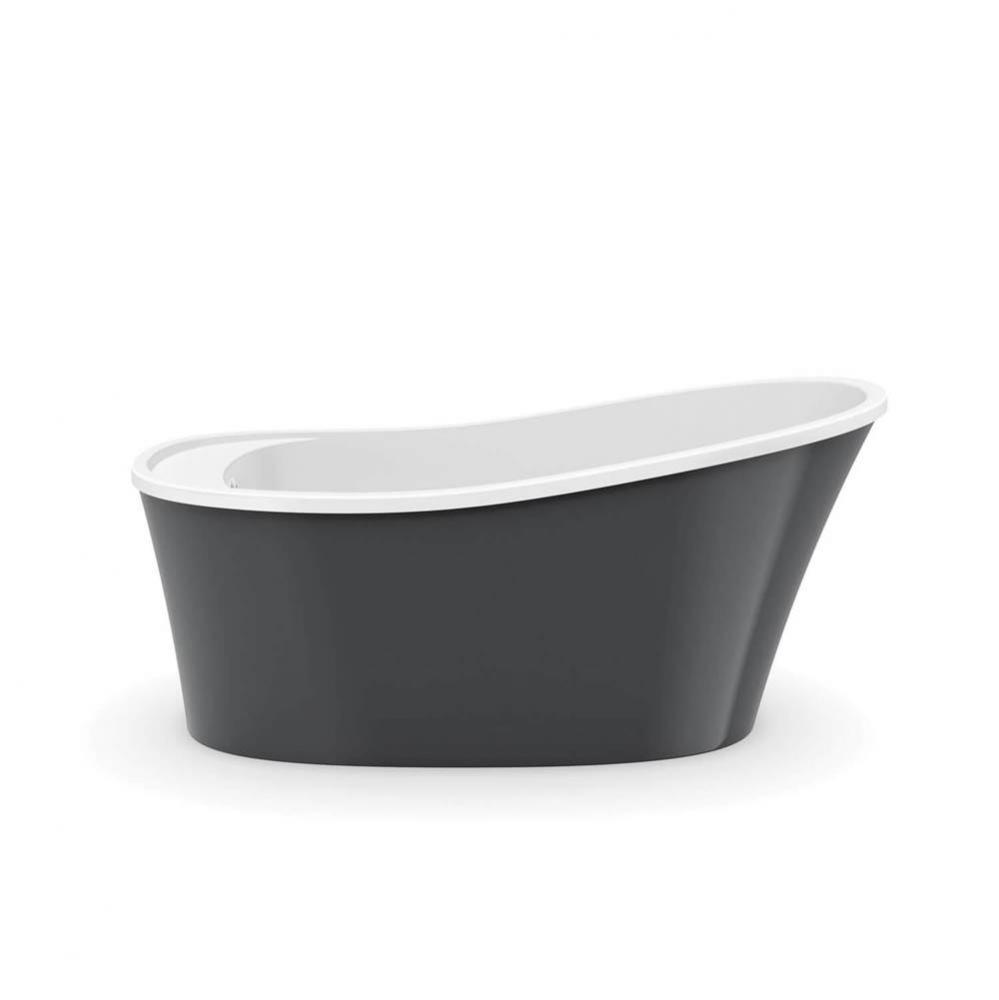 Ariosa 6032 Acrylic Freestanding End Drain Bathtub in White with Thunder Grey Skirt