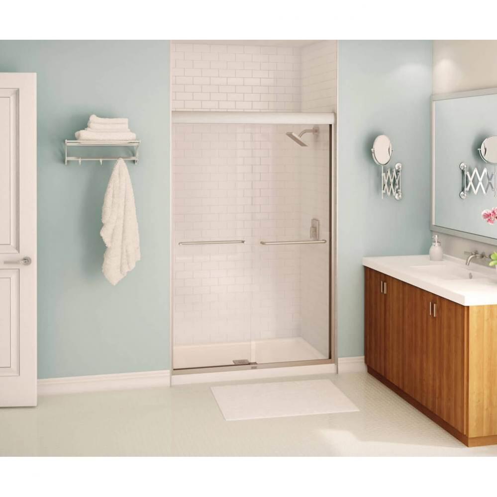 Kameleon 43-47 x 71 in. 8 mm Sliding Shower Door for Alcove Installation with Clear glass in Brush