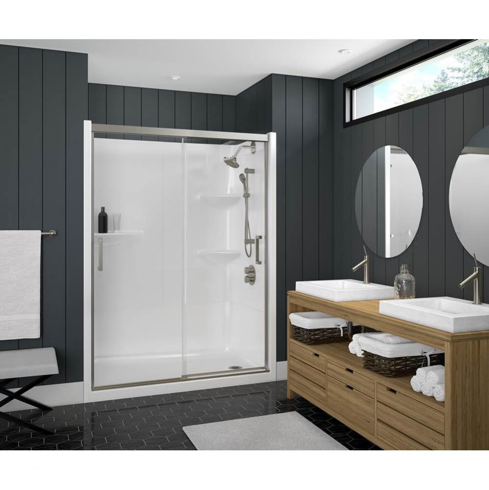 Incognito 74 51-54 x 74 in. 8mm Sliding Shower Door for Alcove Installation with Clear glass in Ch