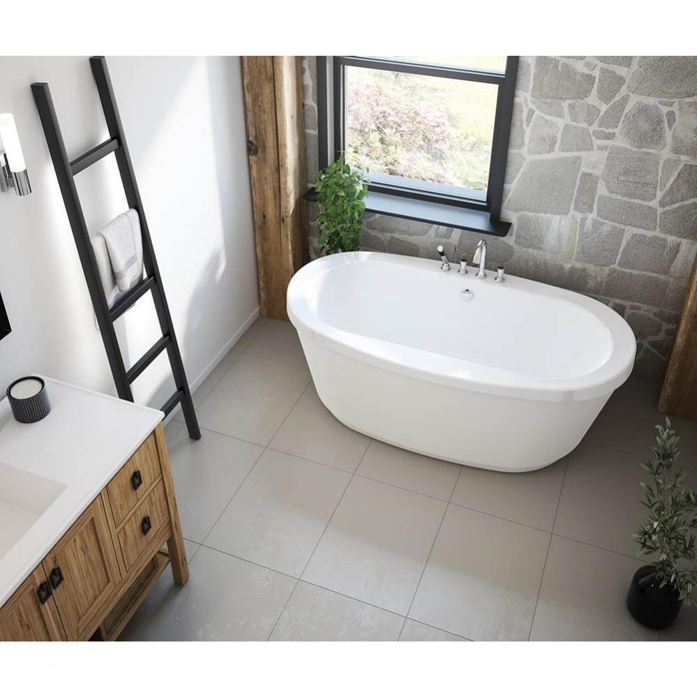 Jazz F 66 x 36 Acrylic Freestanding Center Drain Bathtub in White with White Skirt