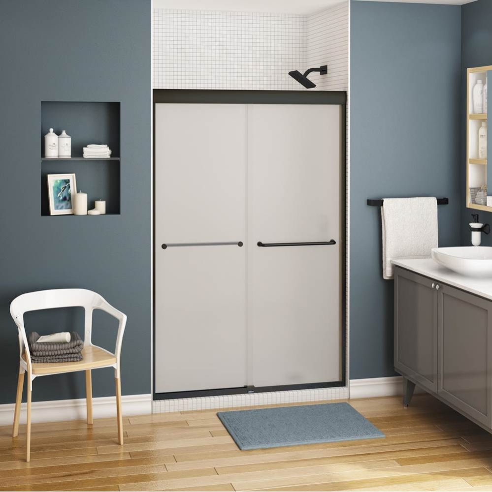 Kameleon 43-47 x 71 Inch 6 mm Bypass Shower Door for Alcove Installation with Frost glass in Matte