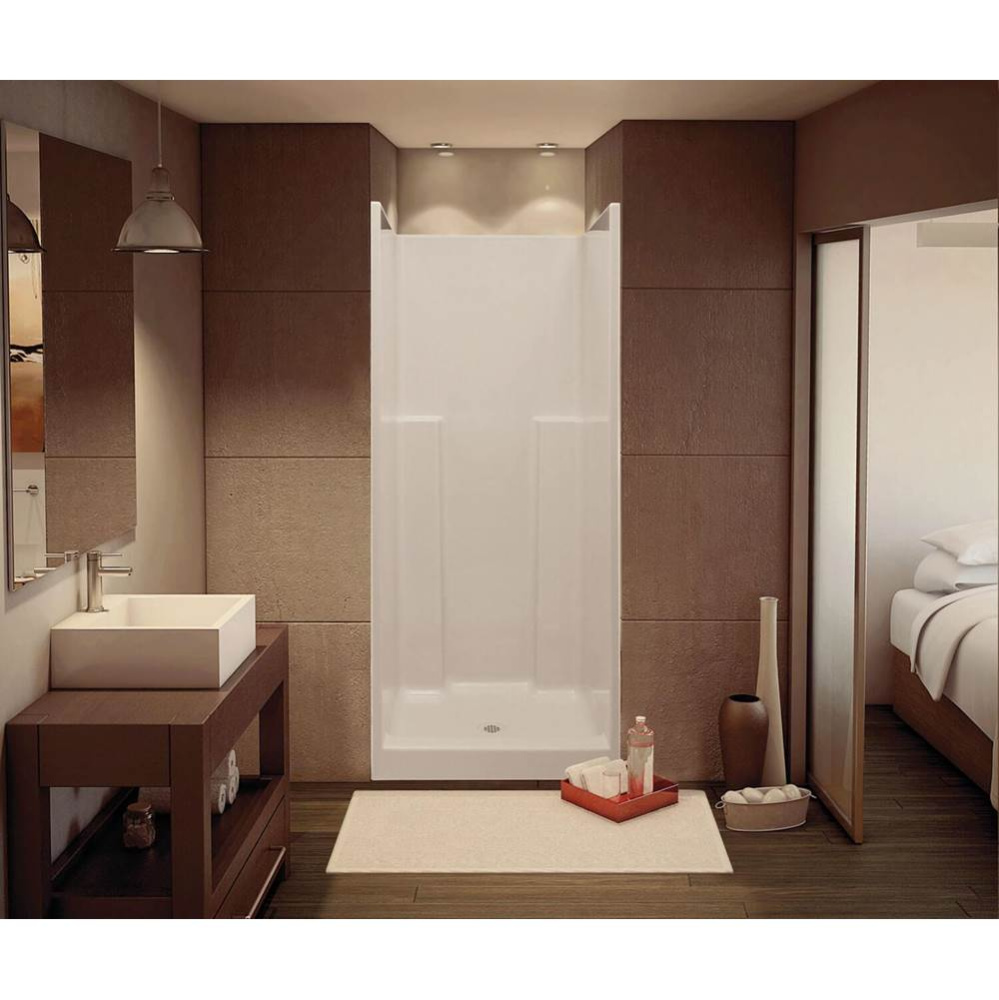 US36 36 x 36 AcrylX Alcove Center Drain One-Piece Shower in White