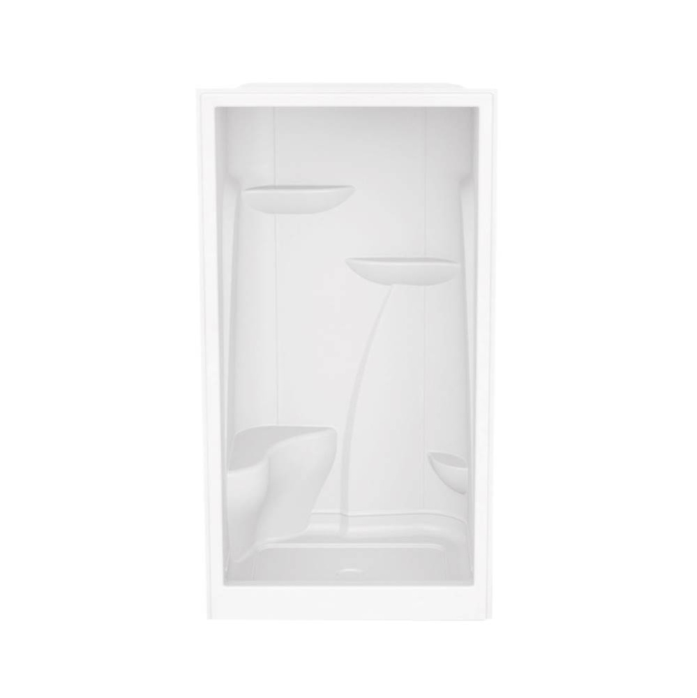 M148 48 x 36 Acrylic Alcove Center Drain One-Piece Shower in White