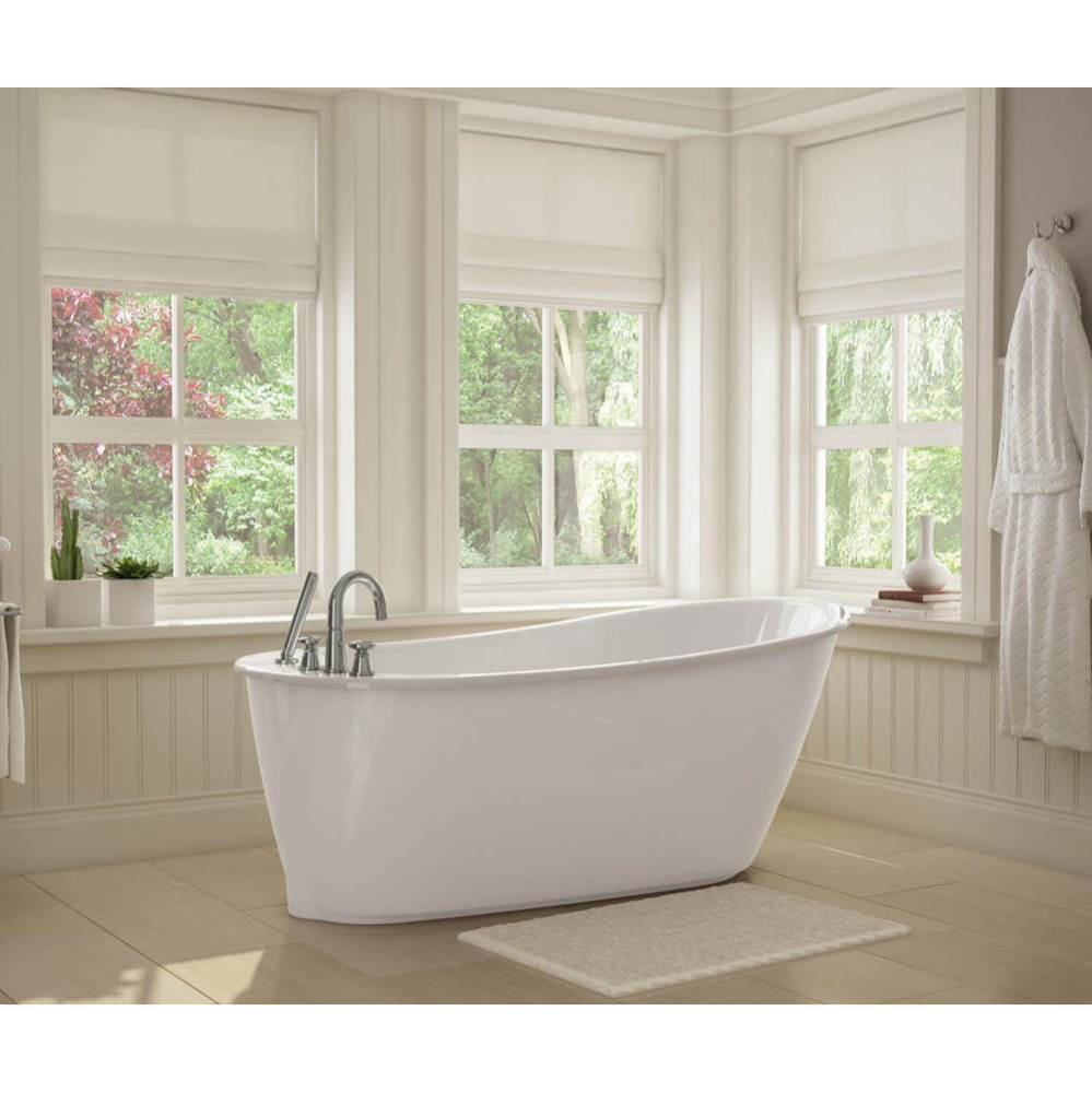 Sax 6032 AcrylX Freestanding End Drain Bathtub in White with White Skirt