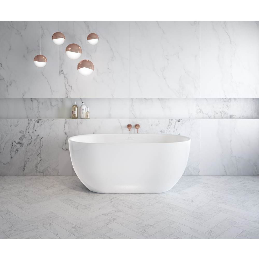 Tosca 5932 Acrylic Freestanding Center Drain Bathtub in White with White Skirt