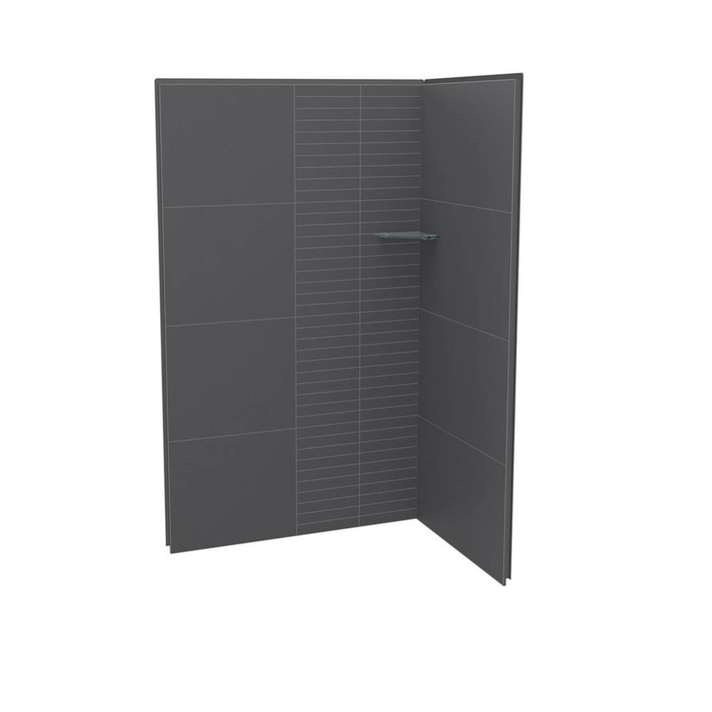 Utile 4832 Composite Direct-to-Stud Two-Piece Corner Shower Wall Kit in Erosion Charcoal