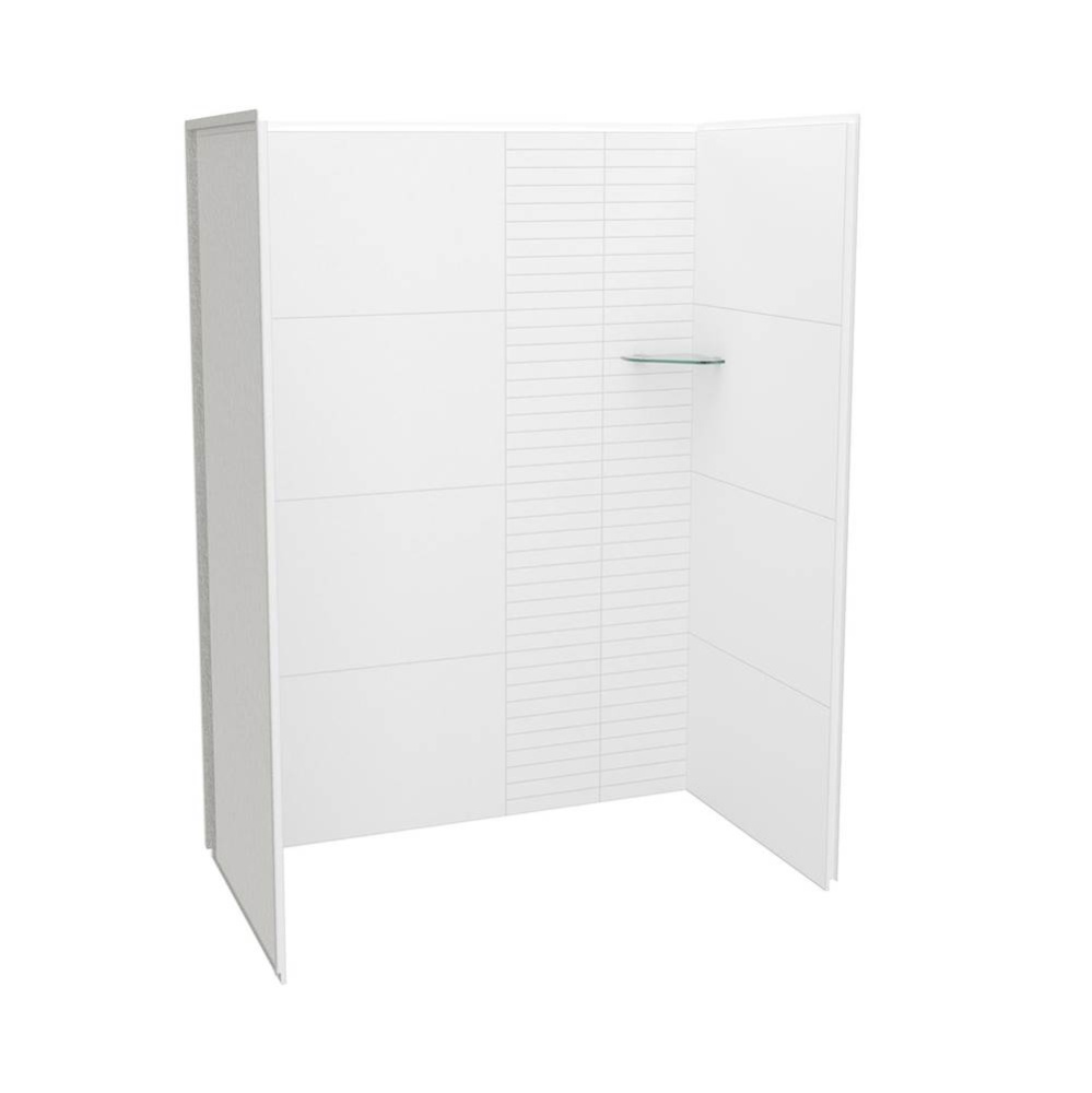 Utile 6032 Composite Direct-to-Stud Three-Piece Alcove Shower Wall Kit in Erosion Bora White