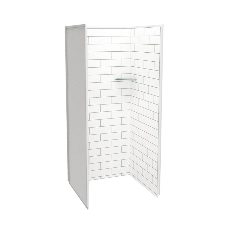 Utile 3636 Composite Direct-to-Stud Three-Piece Alcove Shower Wall Kit in Metro Tux