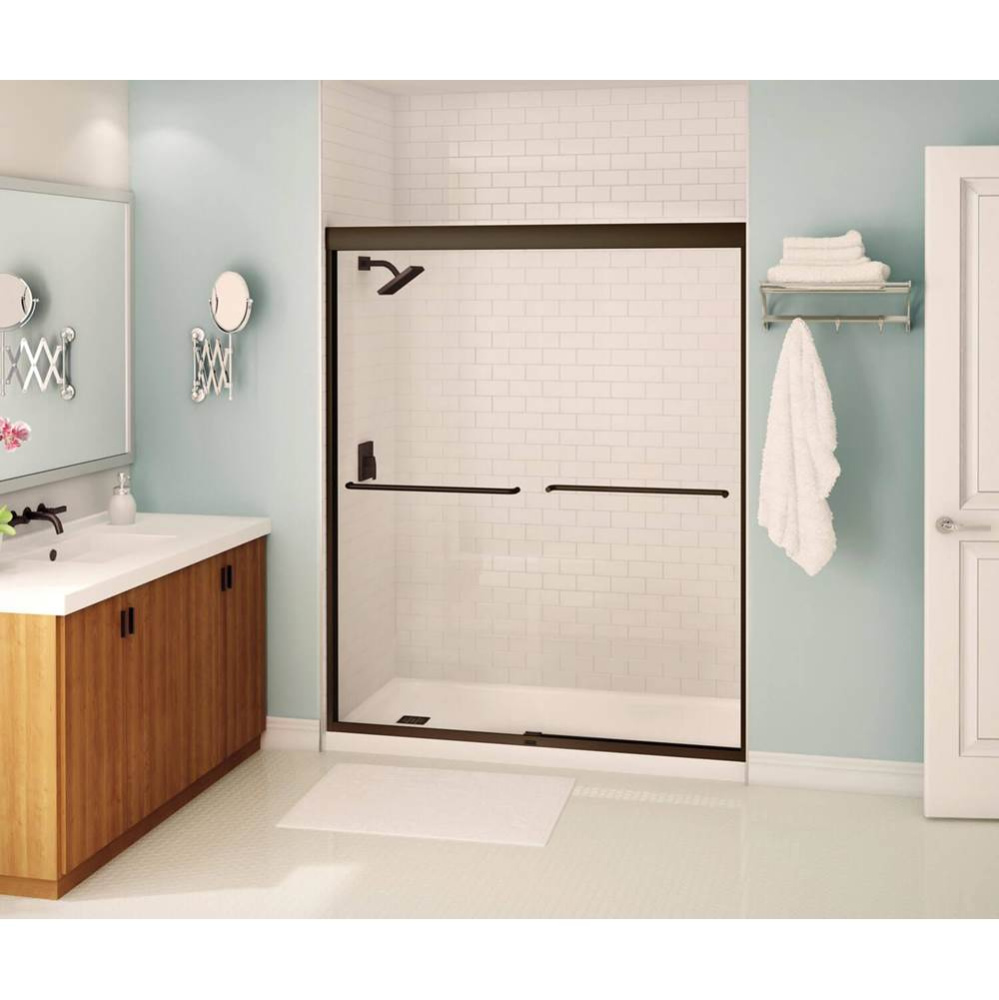 Kameleon SC 55-59 x 71 in. 6 mm Bypass Shower Door for Alcove Installation with Clear glass in Dar