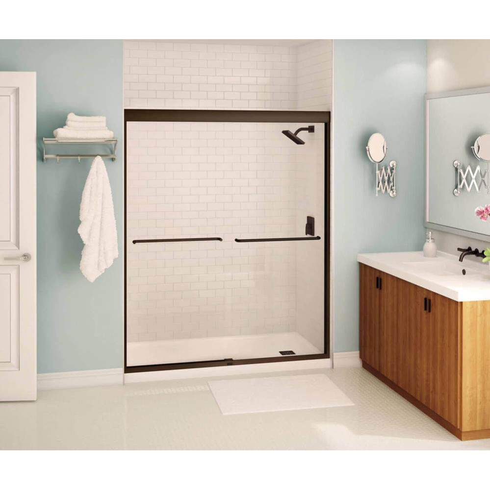 Kameleon SC 55-59 x 71 in. 8 mm Bypass Shower Door for Alcove Installation with Clear glass in Dar