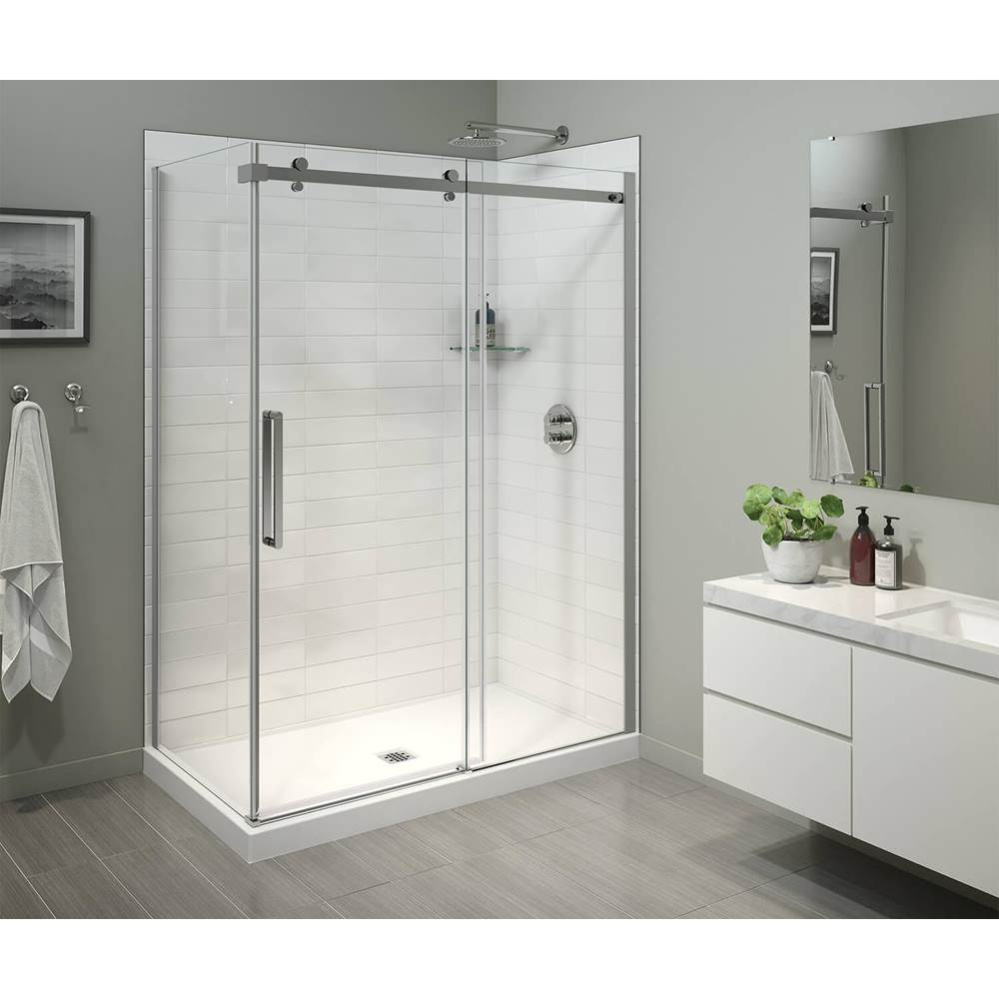 Halo Pro 60 x 32 x 78 3/4 in. 8mm Sliding Shower Door for Corner Installation with Clear glass in