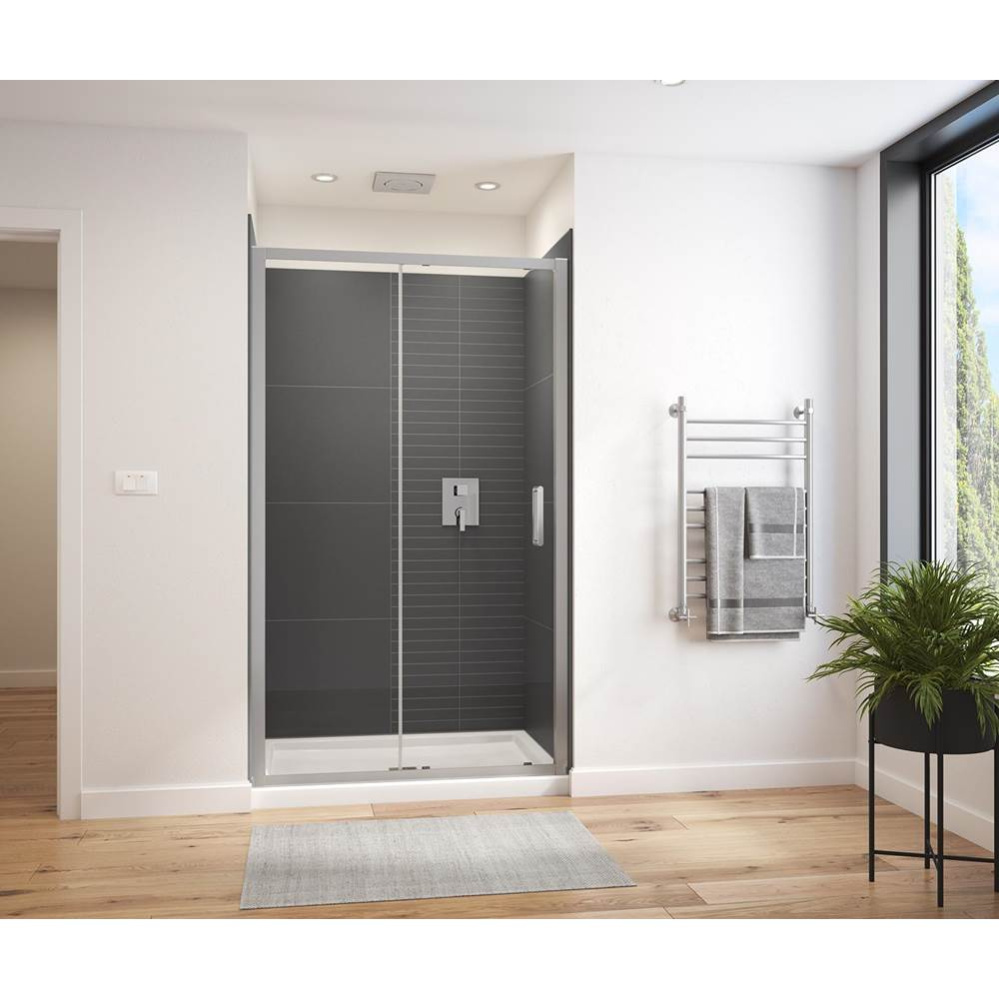 Connect Pro 45-46.5 x 76 in. 6mm Sliding Shower Door for Alcove Installation with Clear glass in C