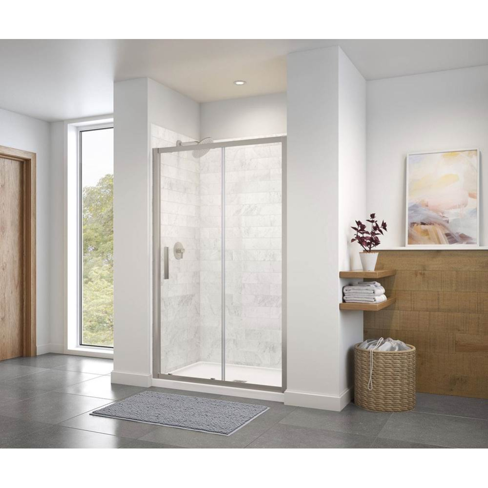 Connect 43.5-45 x 72 in. 6mm Sliding Shower Door for Alcove Installation with Clear glass in Brush