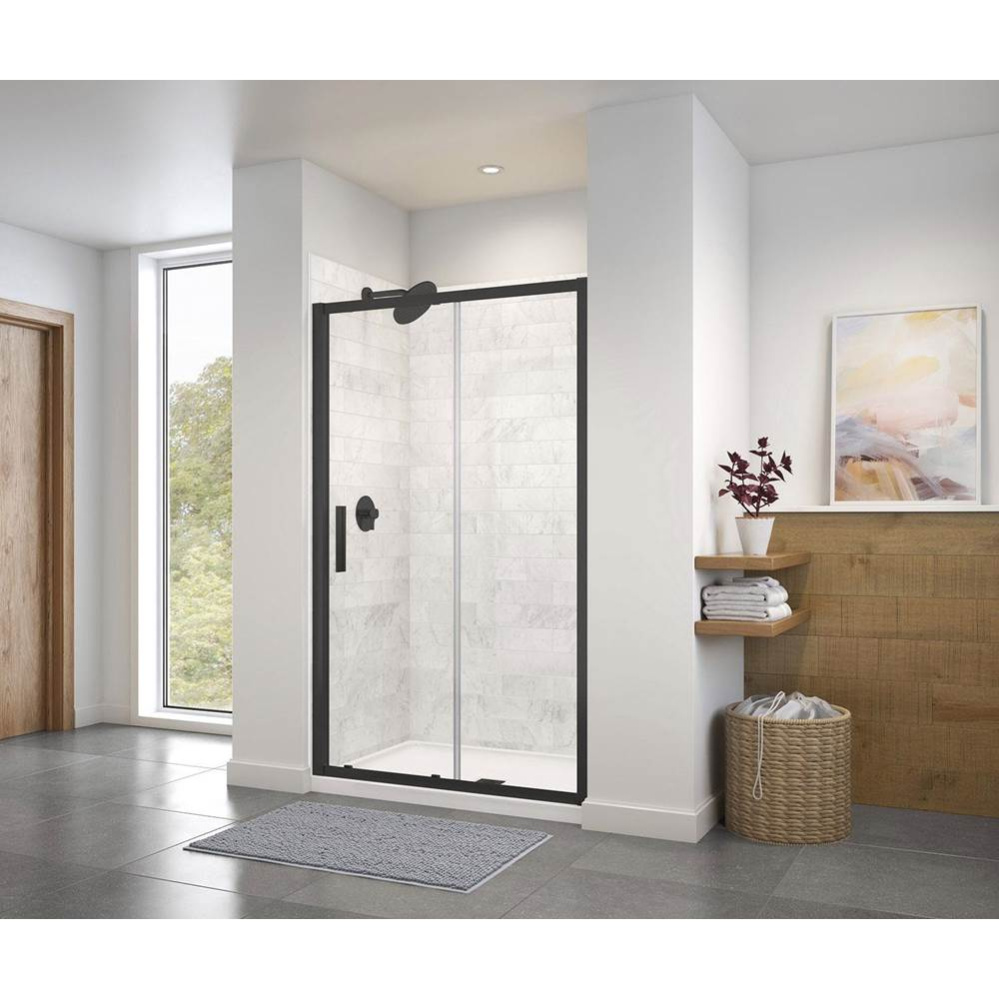Connect 45-46 1/2 x 72 in. 6mm Sliding Shower Door for Alcove Installation with Clear glass in Mat