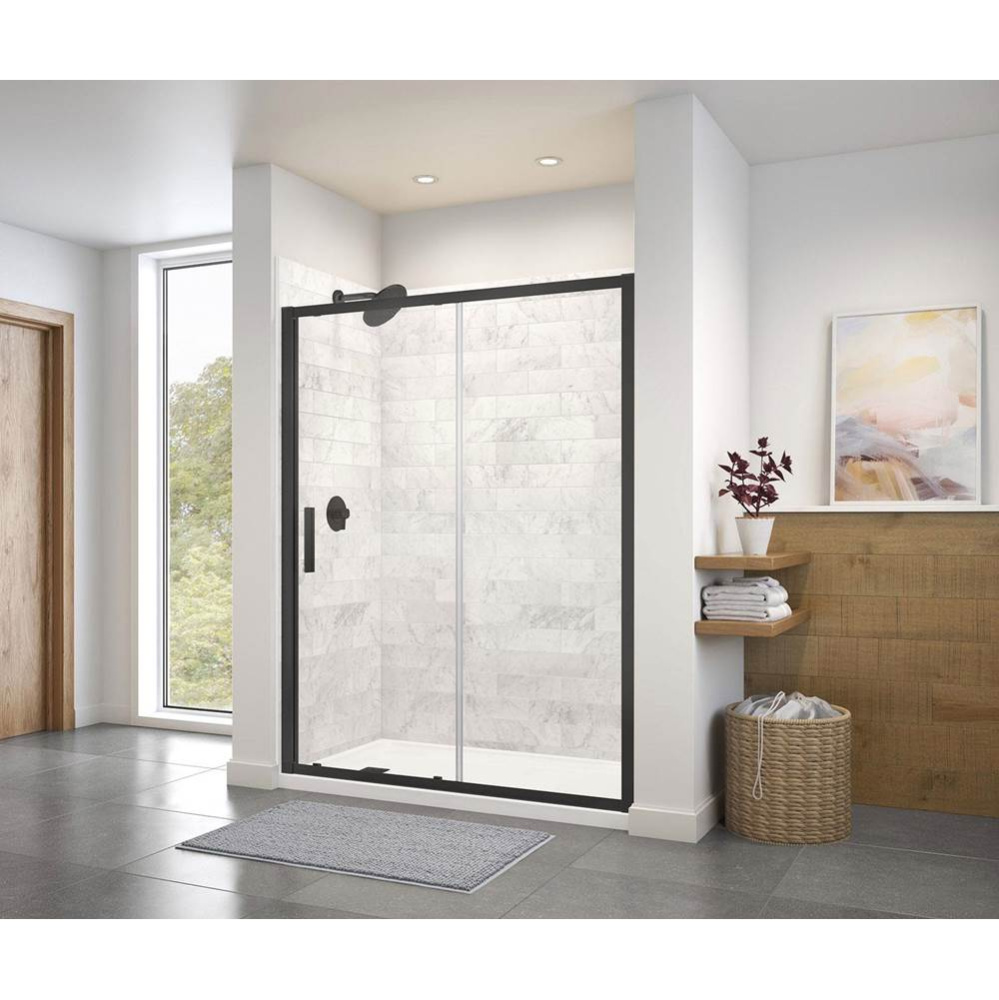 Connect 55.5-57 x 72 in. 6mm Sliding Shower Door for Alcove Installation with Clear glass in Matte