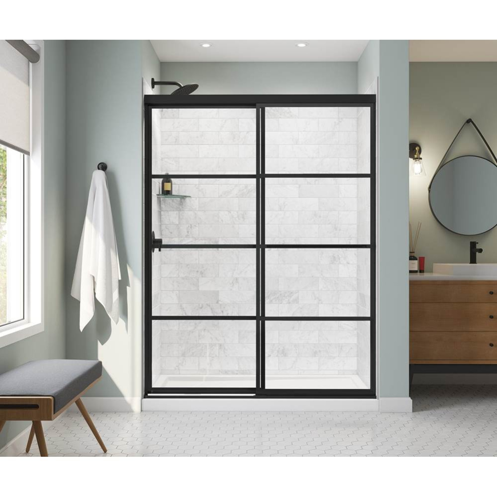 Incognito 76 Shaker 56-59 x 76 in. 8mm Bypass Shower Door for Alcove Installation with Shaker glas