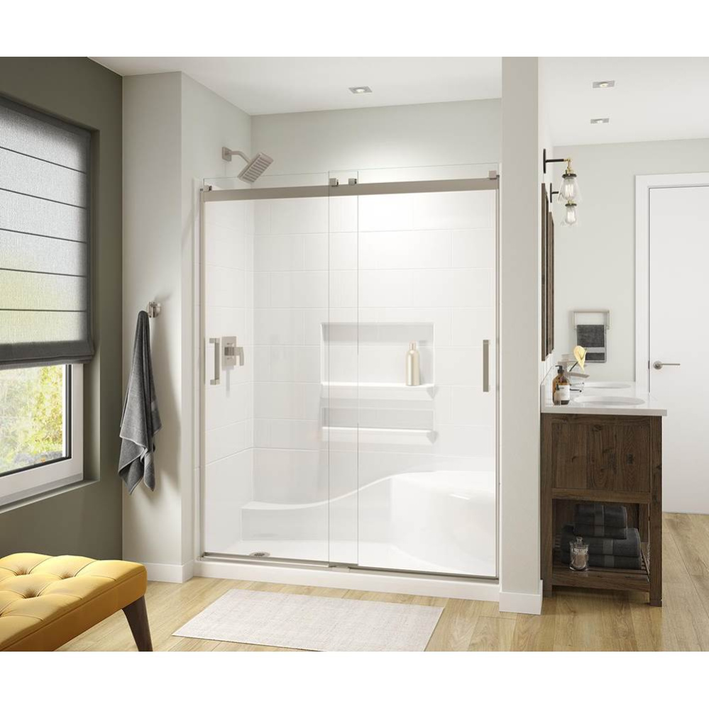 Revelation Square 56-59 x 70.5-73 in. 6 mm Bypass Shower Door for Alcove Installation with Clear g