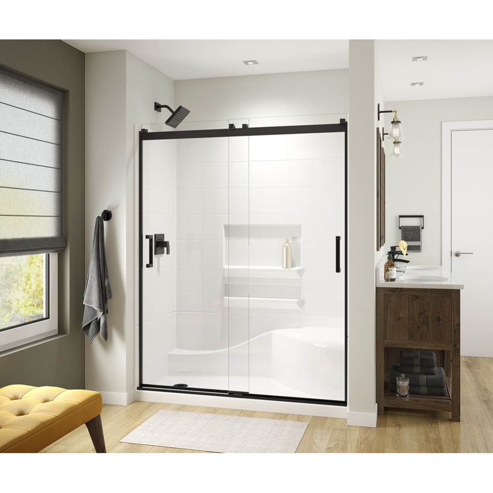 Revelation Square 56-59 x 70.5-73 in. 8mm Bypass Shower Door for Alcove Installation with Clear gl