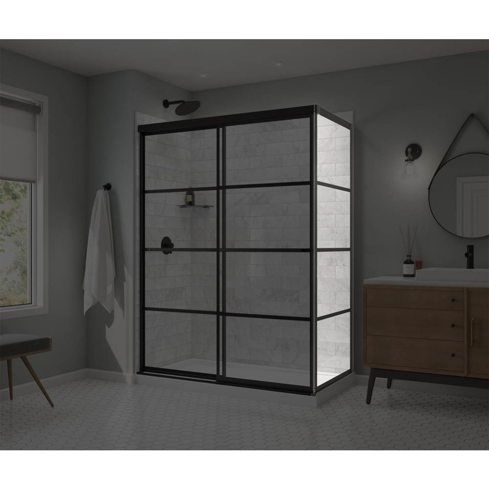 Incognito 76 Return Panel for 32 in. Base with Shaker glass in Matte Black