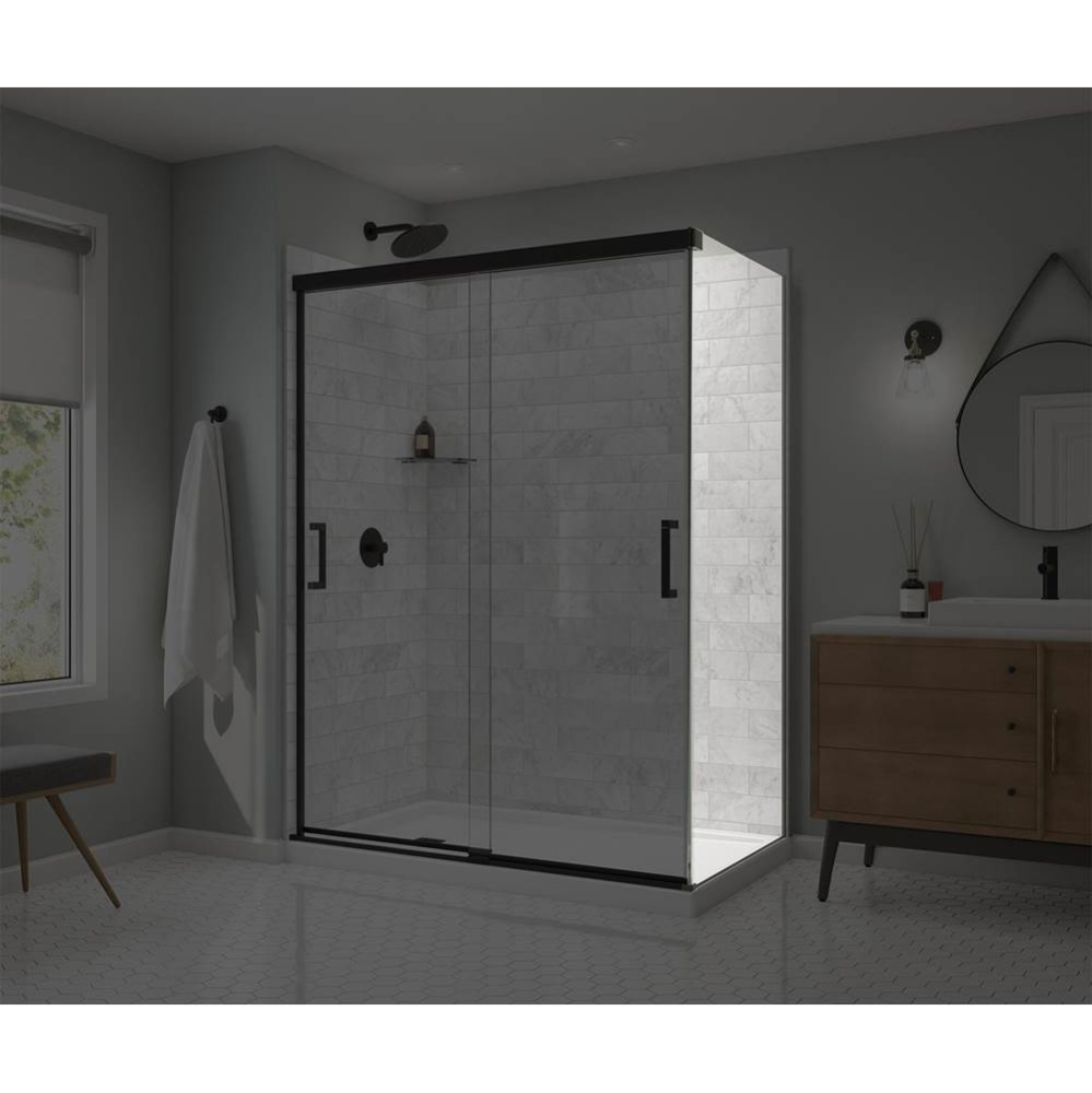 Incognito 76 Return Panel for 36 in. Base with Clear glass in Matte Black