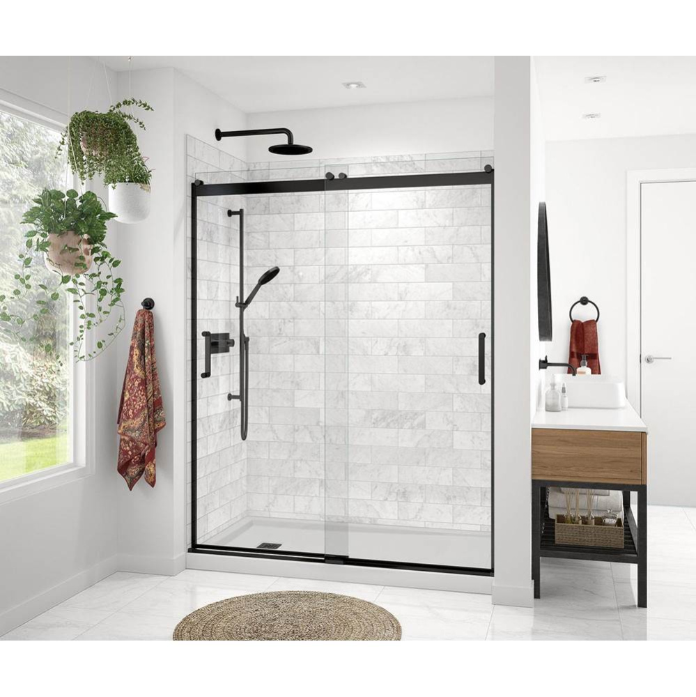 Revelation Round 56-59 x 70.5-73 in. 8mm Bypass Shower Door for Alcove Installation with Clear gla