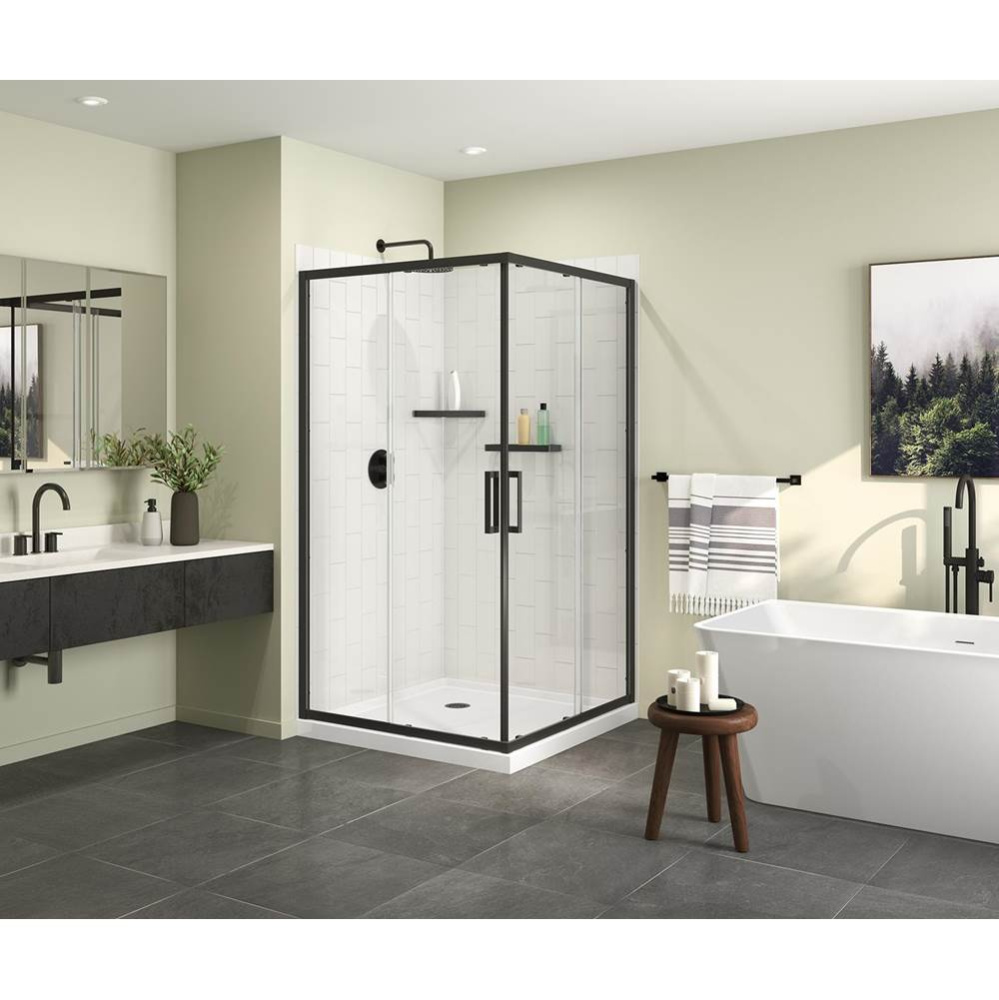 Radia Square 42 x 42 x 71.5 in. 6 mm Sliding Shower Door for Corner Installation with Clear glass