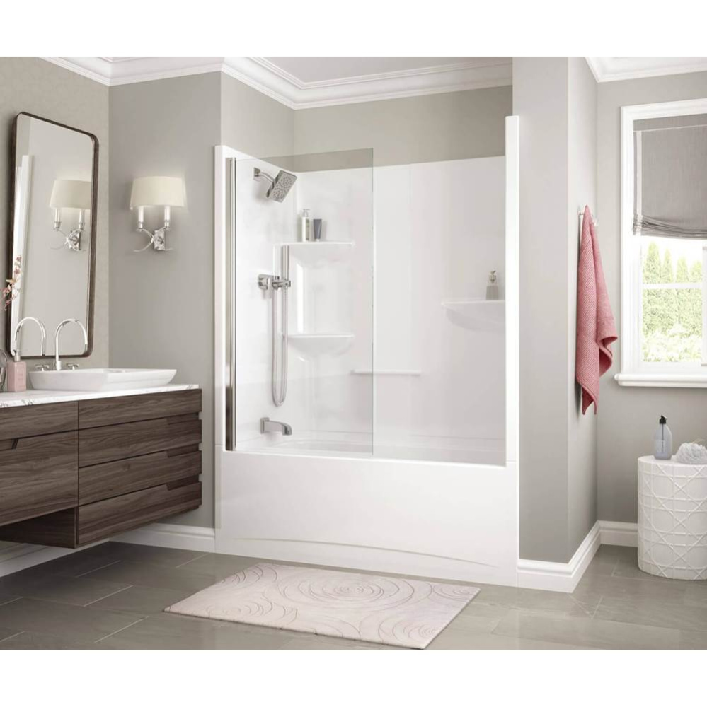 Edge 30 x 55.5 in. 6 mm Tub Screen for Alcove Installation with Clear glass in Chrome