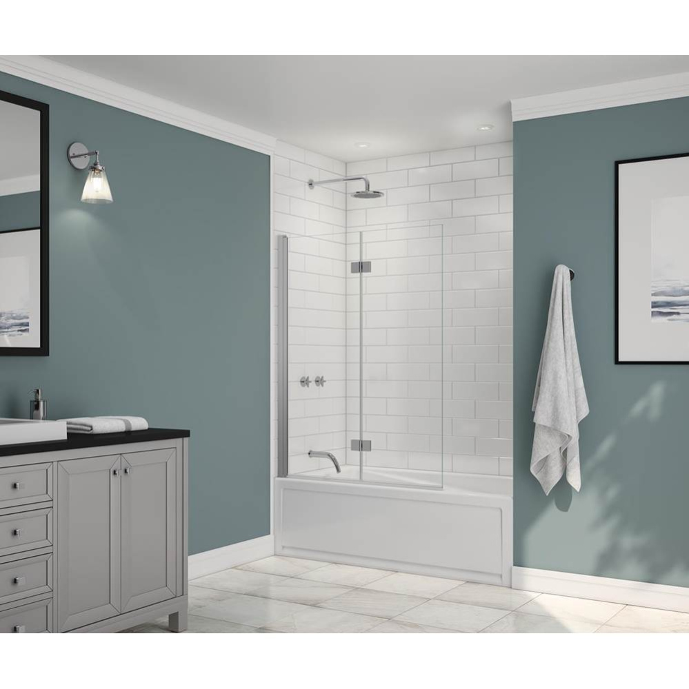 Edge Access 42 x 56 in. 6 mm Pivot Tub Screen for Alcove Installation with Clear glass in Chrome