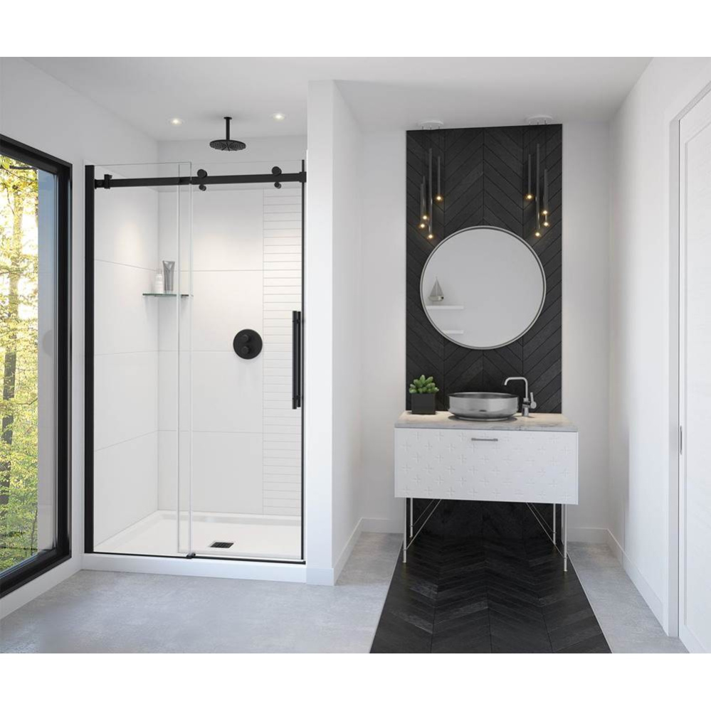 Vela 44.5-47 x 78.75 in. 8mm Sliding Shower Door for Alcove Installation with Clear glass in Matte