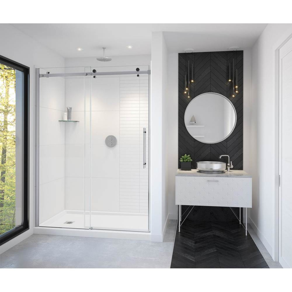 Vela 56.5-59 x 78.75 in. 8mm Sliding Shower Door for Alcove Installation with Clear glass in Chrom