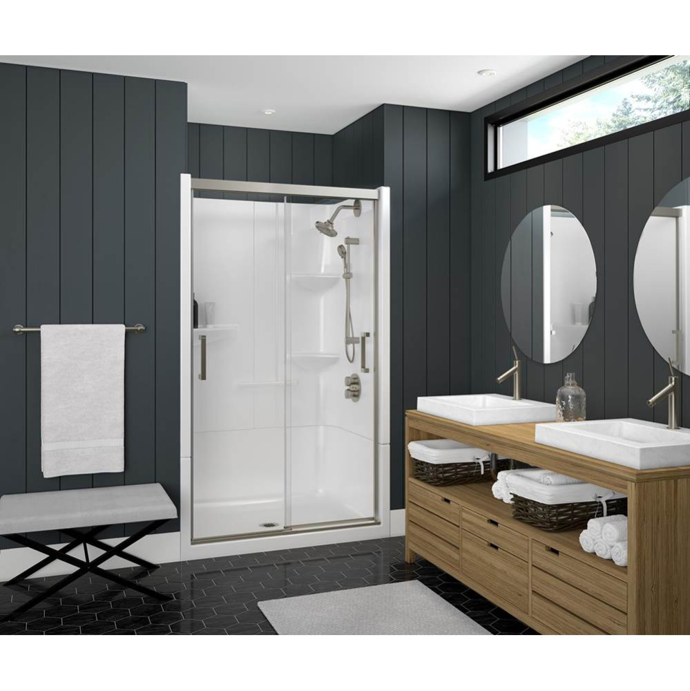 Incognito 74 39-42 x 74 in. 8mm Bypass Shower Door for Alcove Installation with Clear glass in Bru