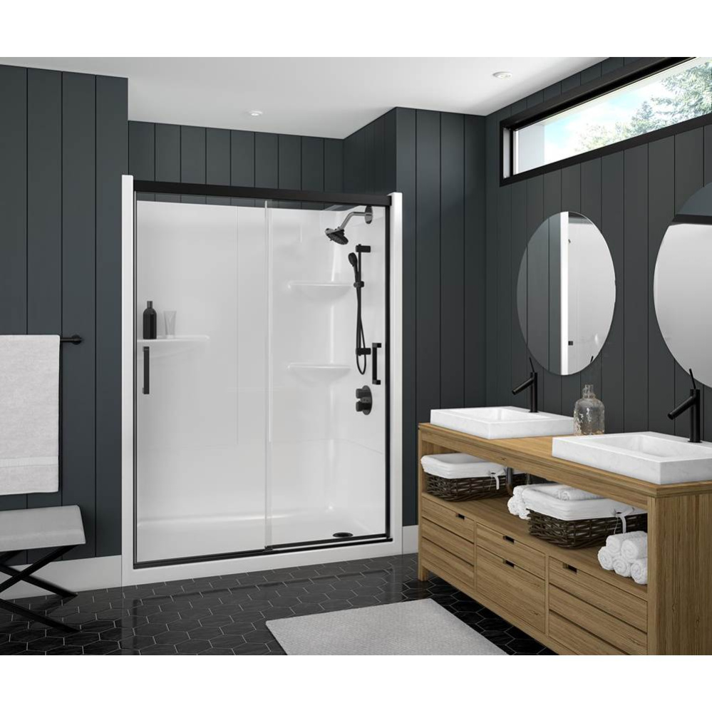 Incognito 74 51-54 x 74 in. 8mm Bypass Shower Door for Alcove Installation with Clear glass in Mat