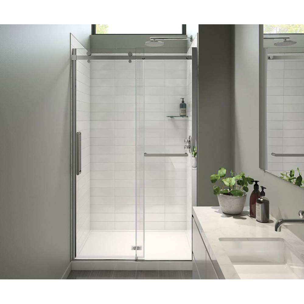Halo Pro 44.5-47 x 78.75 in. 8 mm Sliding Shower Door with Towel Bar for Alcove Installation with