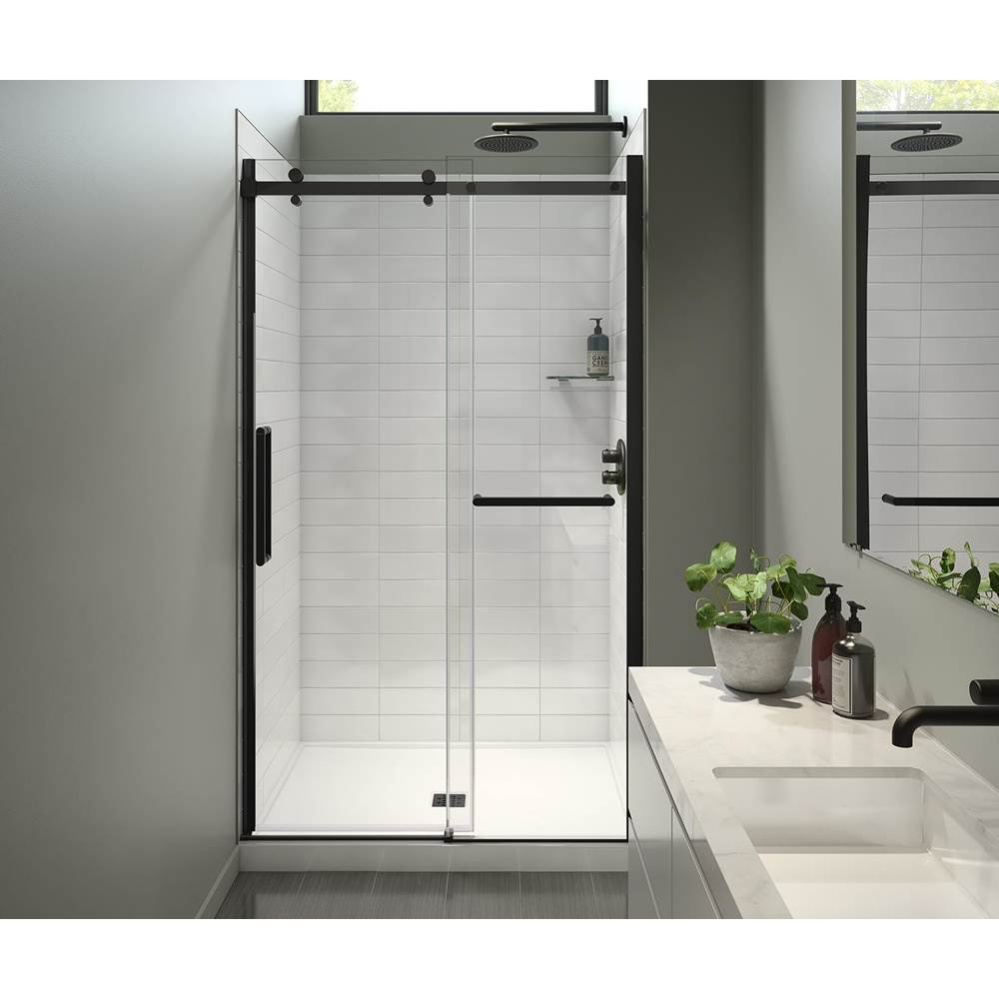 Halo Pro 44.5-47 x 78.75 in. 8 mm Sliding Shower Door with Towel Bar for Alcove Installation with