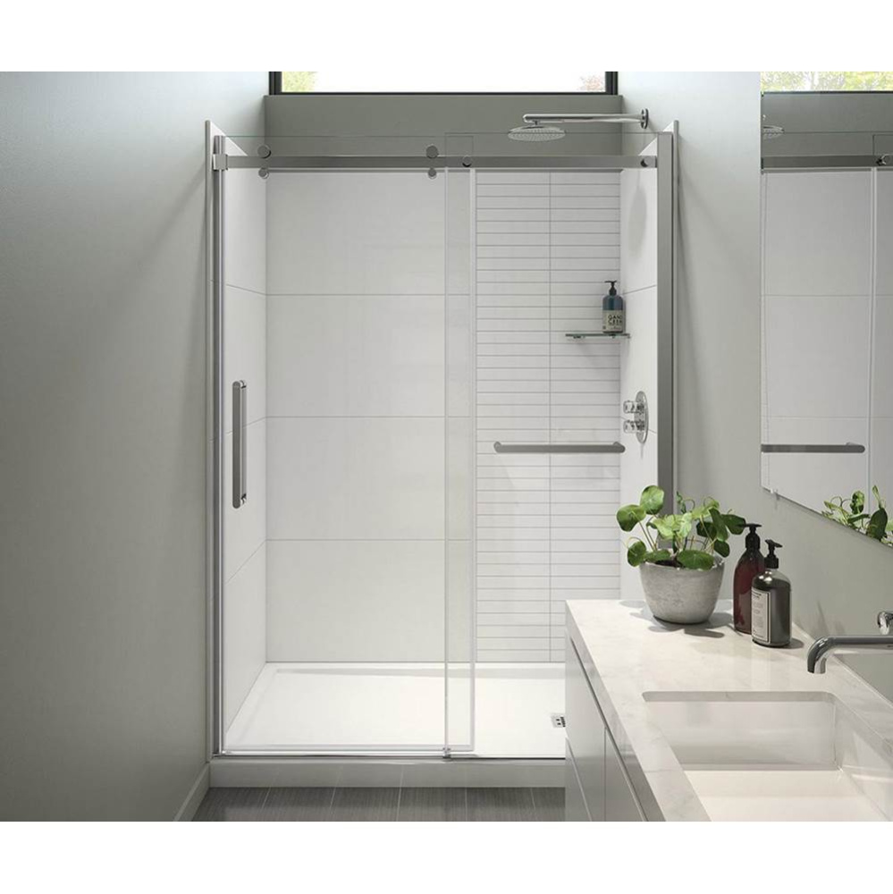 Halo Pro 56.5-59 x 78.75 in. 8 mm Sliding Shower Door with Towel Bar for Alcove Installation with