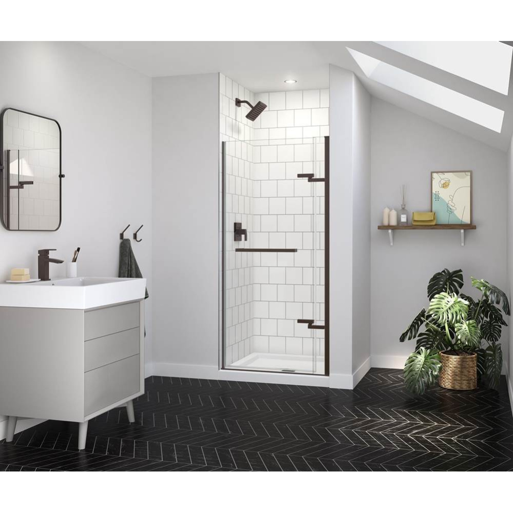 Reveal Sleek 71 32 1/2-35 1/2 x 71 1/2 in. 8mm Pivot Shower Door for Alcove Installation with Clea