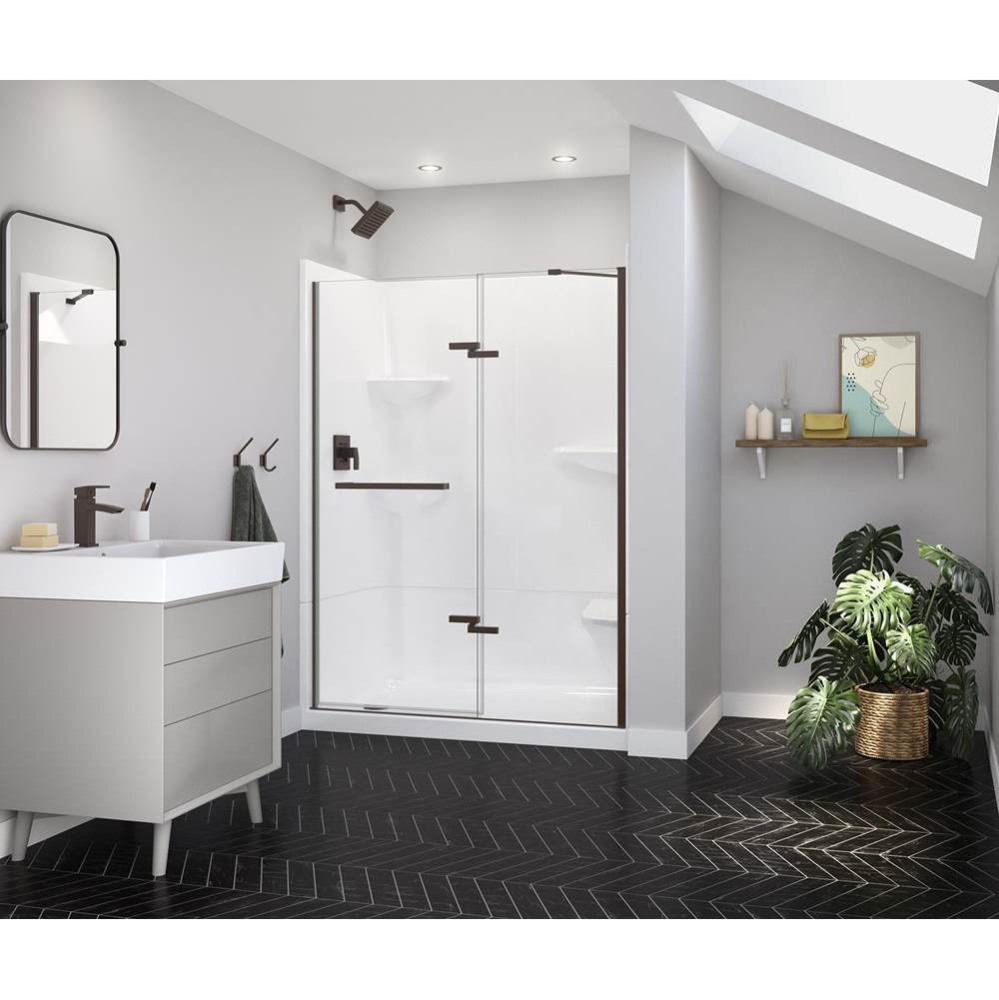 Reveal Sleek 71 51 1/2-54 1/2 x 71 1/2 in. 8 mm Pivot Shower Door for Alcove Installation with Cle