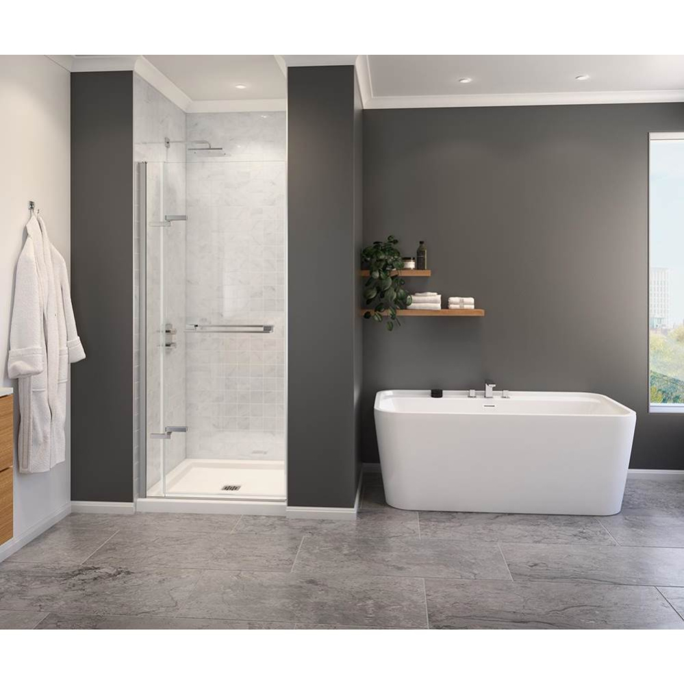 Capella 78 32.5-35.5 x 78 in. 8 mm Pivot Shower Door for Alcove Installation with GlassShield®