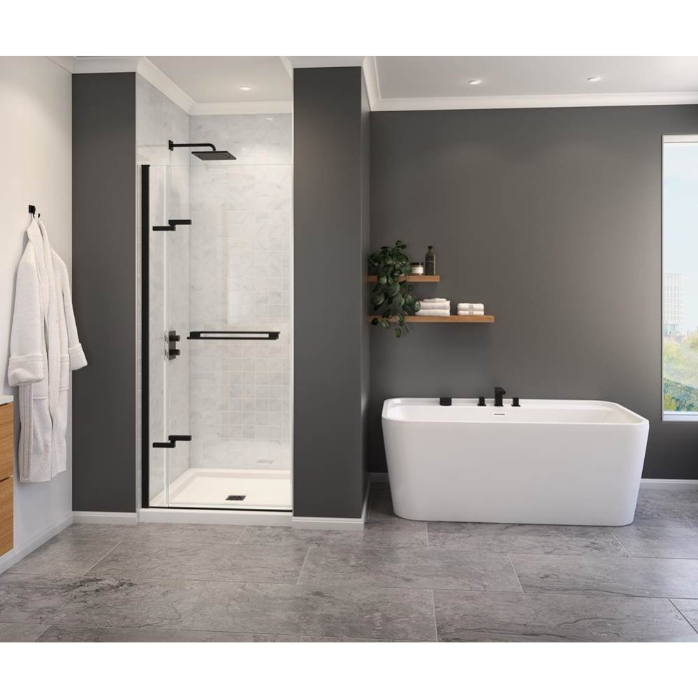 Capella 78 32.5-35.5 x 78 in. 8 mm Pivot Shower Door for Alcove Installation with GlassShield®