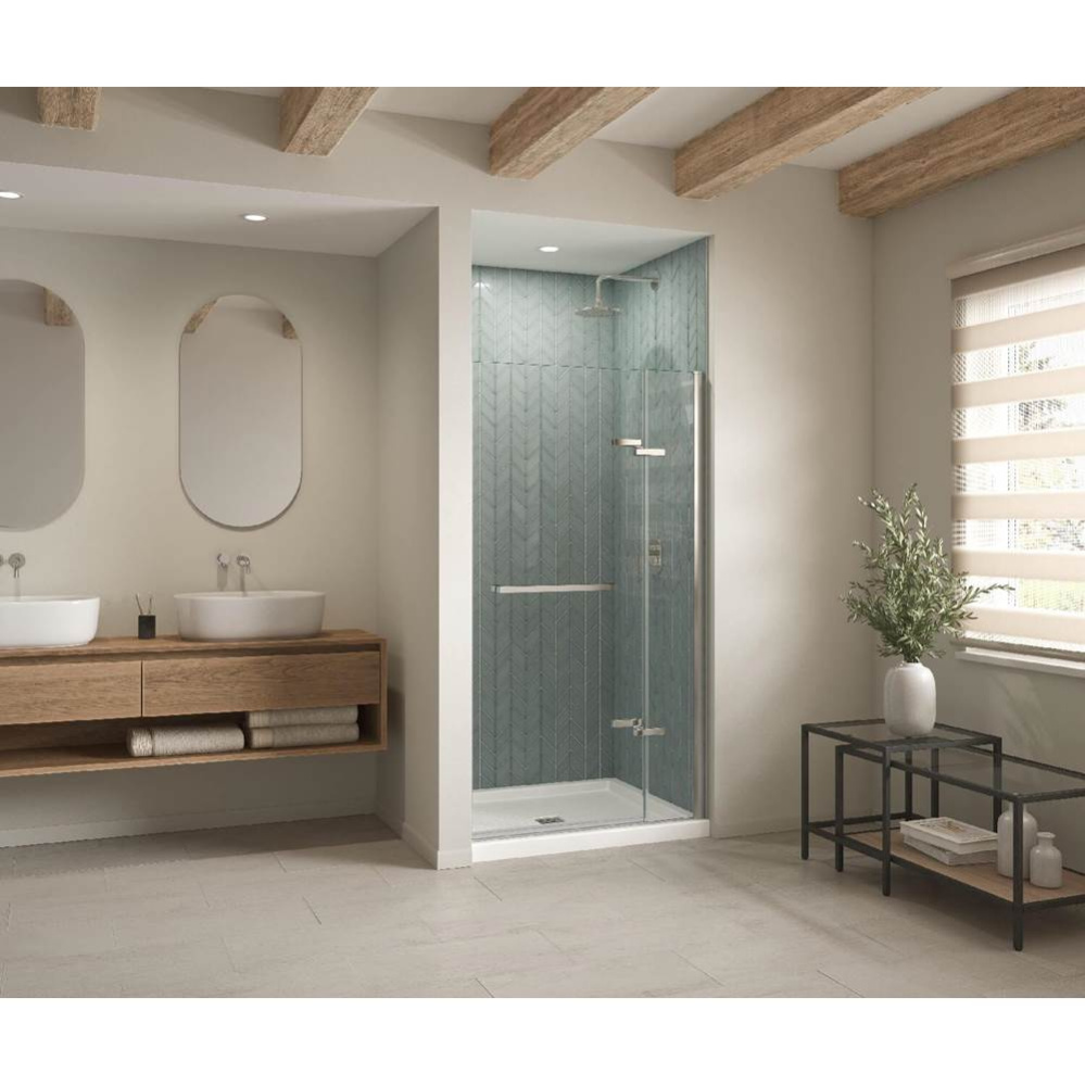 B3Square 4842 Acrylic Alcove Shower Base in White with Anti-slip Bottom with Center Drain