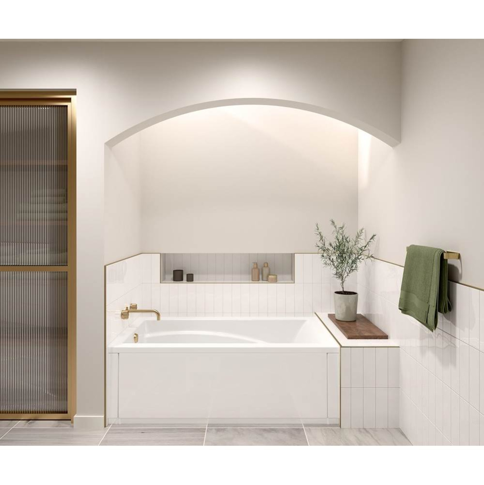 Optik 6032 Acrylic Alcove Left-Hand Drain Combined Hydrofeel & Aerofeel Bathtub in White