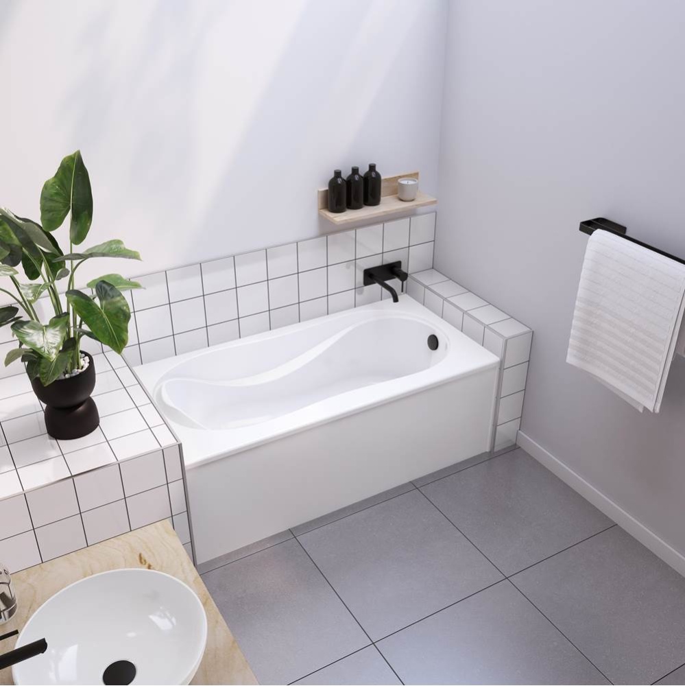 Cocoon Sleek 6030 IFS Acrylic Alcove Left-Hand Drain Bathtub in White