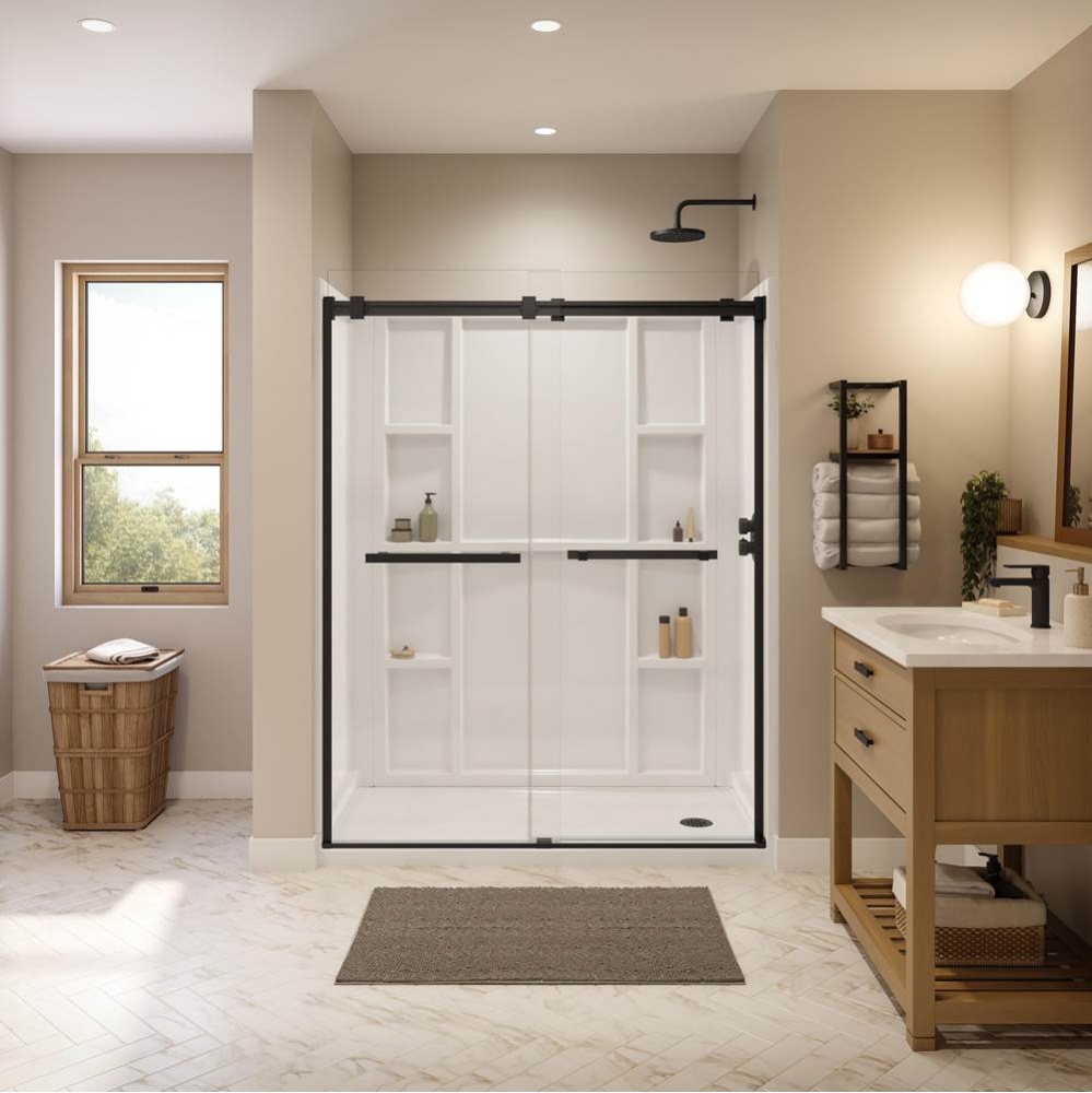 Interflo 6030 Direct-to-stud 4-piece Alcove Shower Wall Kit in White